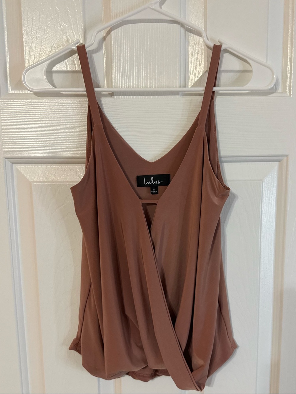 Lulu's Women’s Mauve Draped Wrap Front Spaghetti Strap Cami